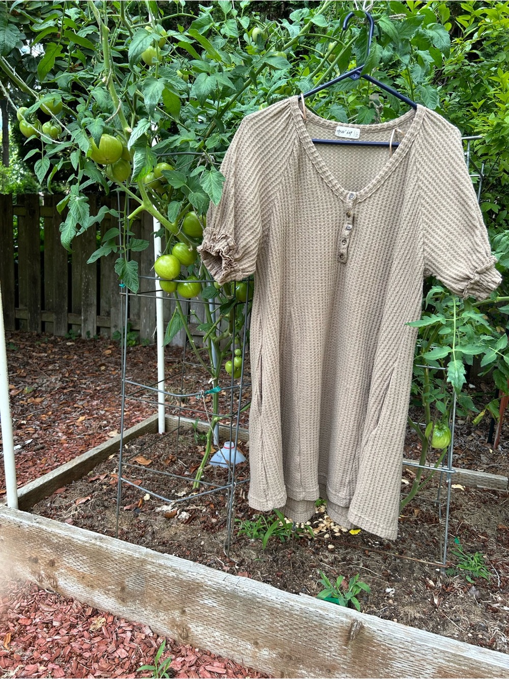 The Way Home Taupe Waffle Knit Midi Dress